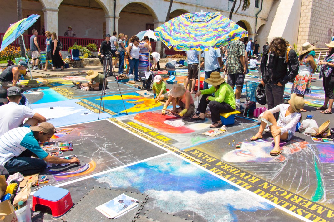 Chalk Festival Brings Color and Art to the Santa Barbara Mission The