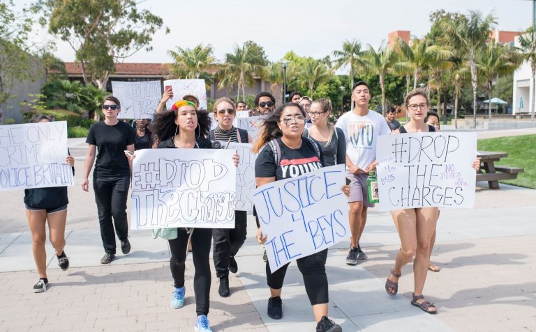 Protesters Urge Merced Police to ‘Drop the Charges’ Against Arrested Black Students