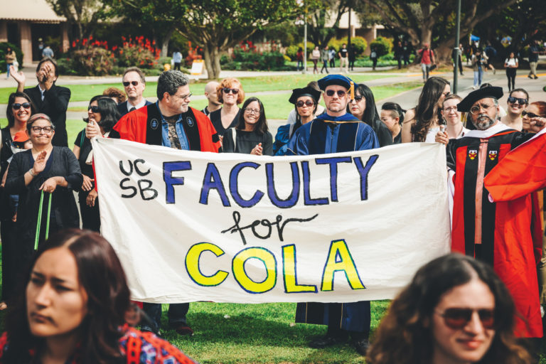 UCSB Faculty March With Graduate Students in Support of COLA