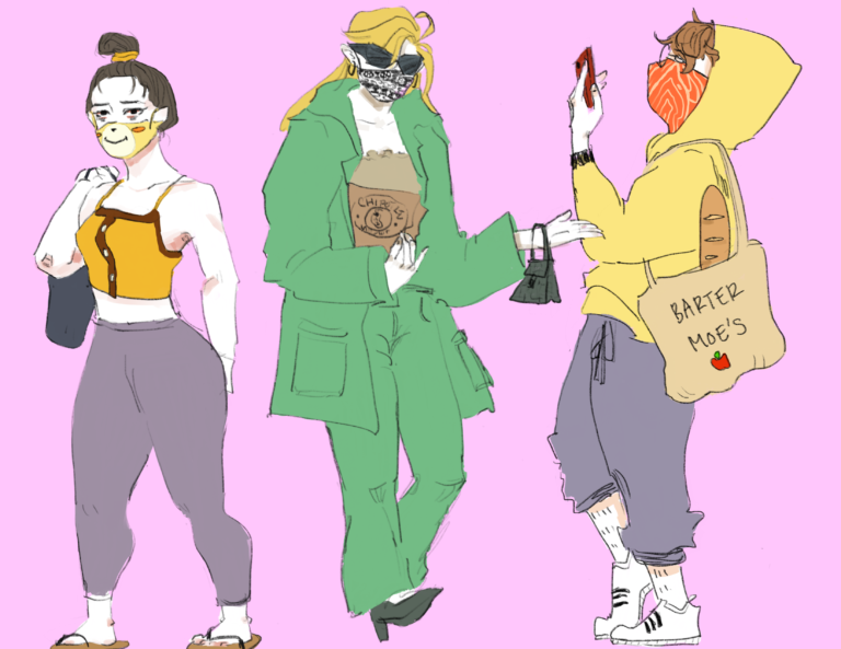 Styling Face Masks: A Quarantine Fashion Illustration