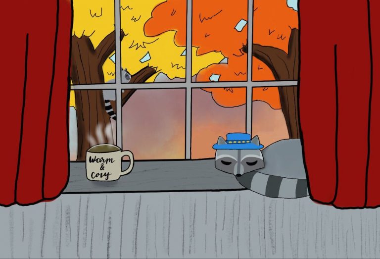 Zoom Background: Windowsill Mapache